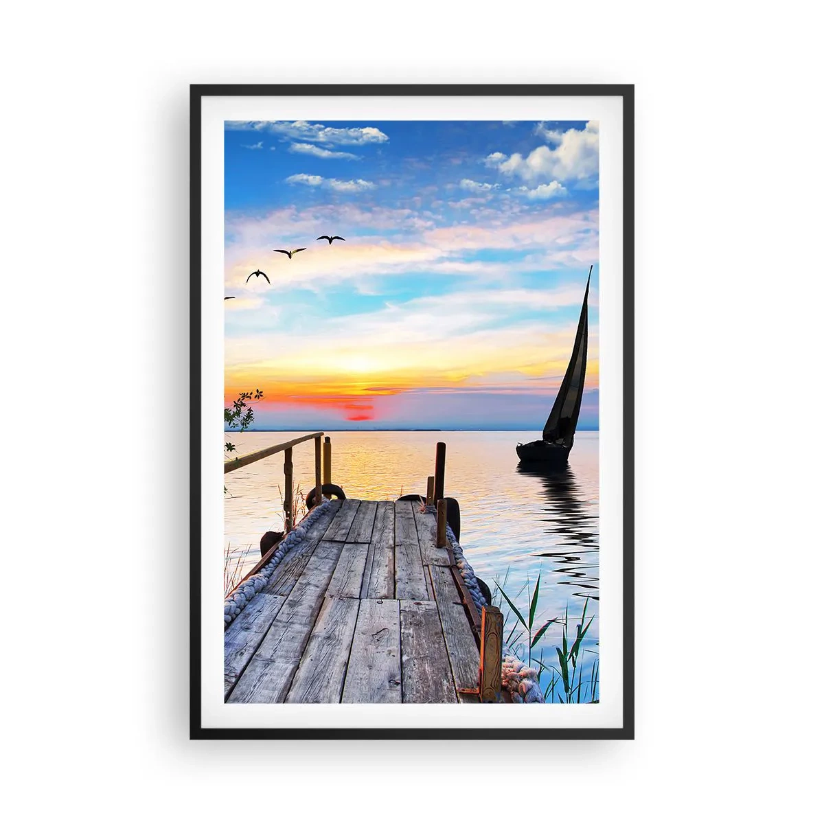Poster in einem schwarzem Rahmen - Guten Abend - 61x91 cm
