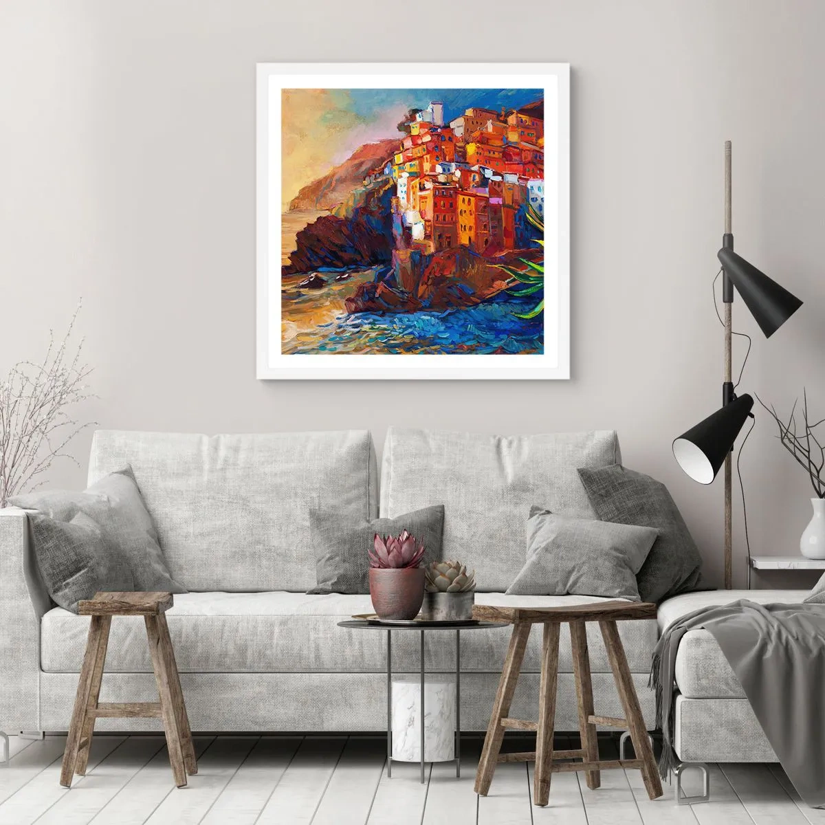 Poster in einem weißen Rahmen - Italienische Atmosphäre - 40x40 cm