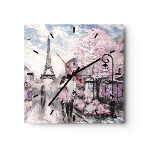 Wanduhr - Glasuhr - Wie man sich verlieben kann, ist nur in ... - 40x40 cm