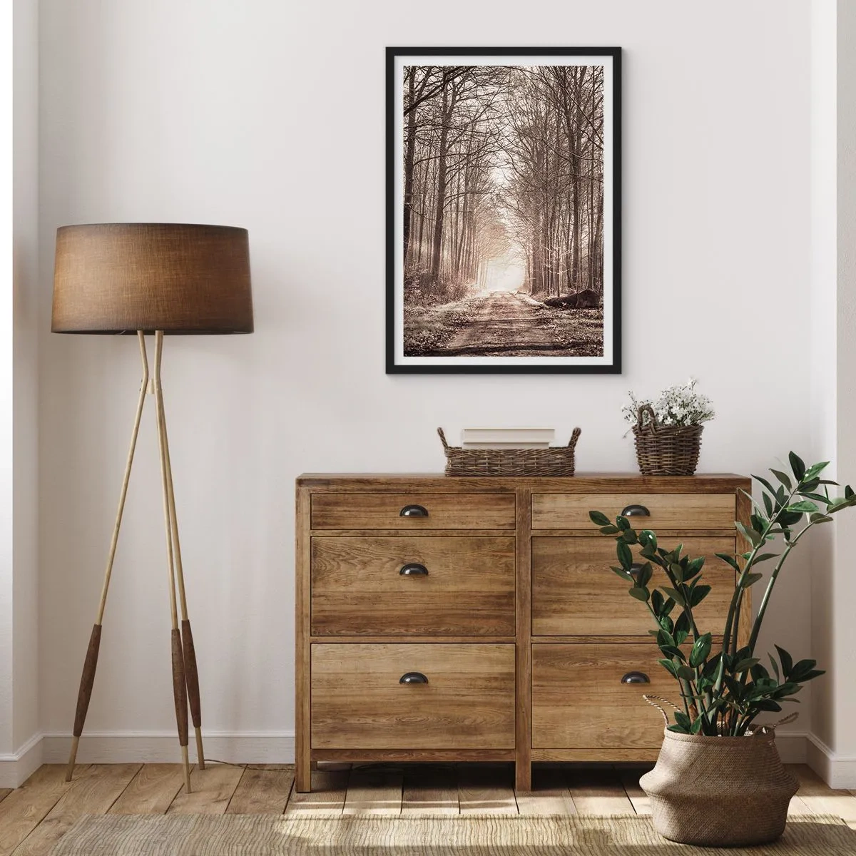 Poster in einem schwarzem Rahmen - Waldkathedrale - 70x100 cm