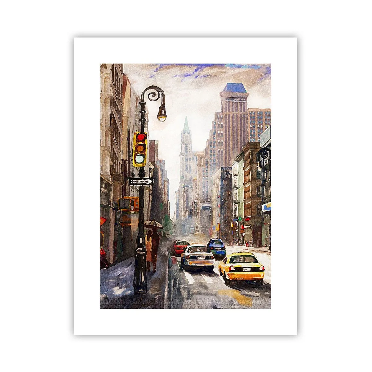 Poster - New York - auch im Regen bunt - 30x40 cm