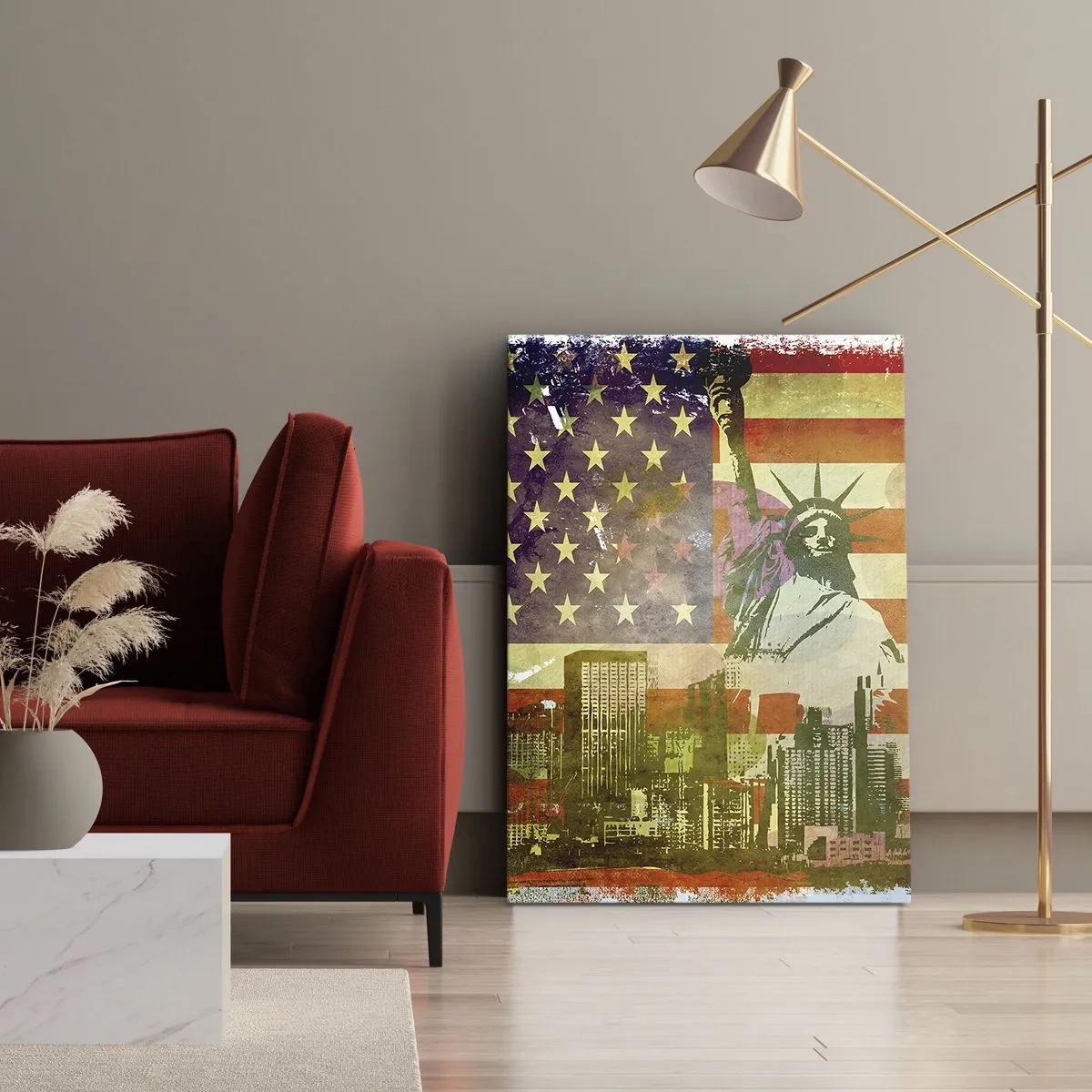 Bild auf Leinwand - Leinwandbild - Viva Amerika! - 65x120 cm