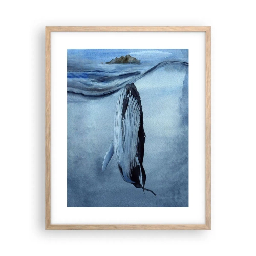 Poster in einem Rahmen aus heller Eiche - Zwei Nordwelten - 40x50 cm