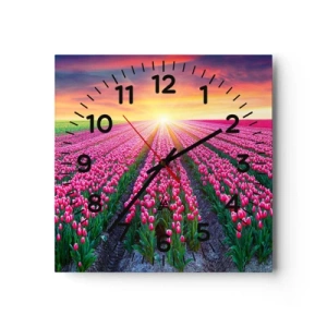 Wanduhr - Glasuhr - Schönheitsfarm - 40x40 cm