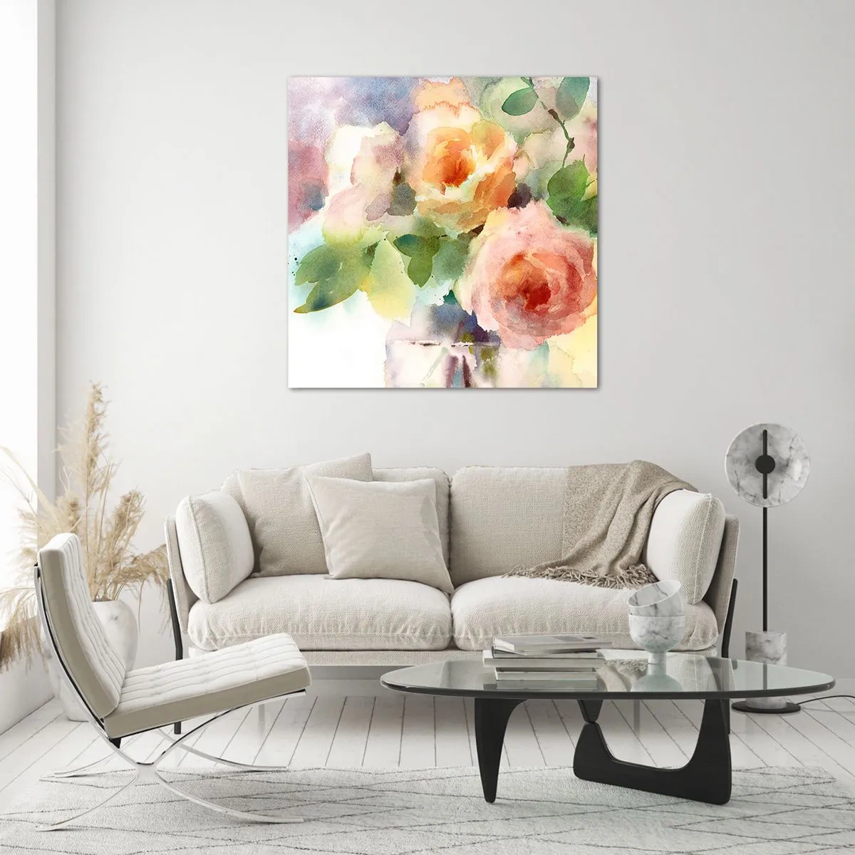 Glasbild - Bild auf glas - Zart wie Aquarell - 70x70 cm