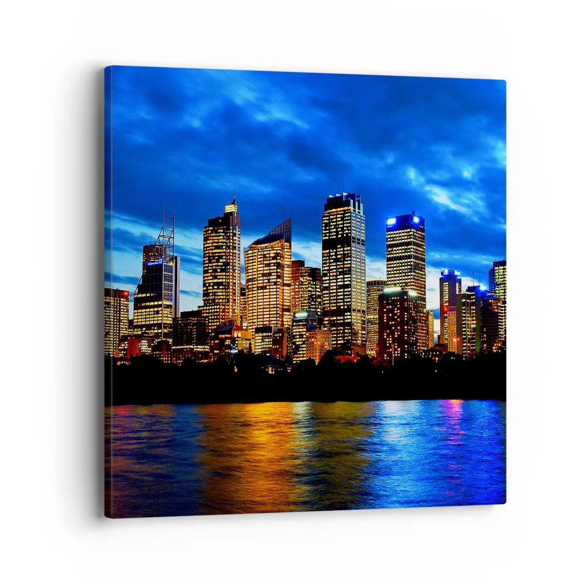 Bild auf Leinwand - Leinwandbild - Eine Nacht der Lichter und Farben - 40x40 cm