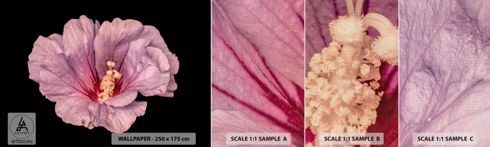 Fototapeten Muster Premium Canvas - Direkt ins Herz - Blume, Stück, Grafik - 100x30 cm