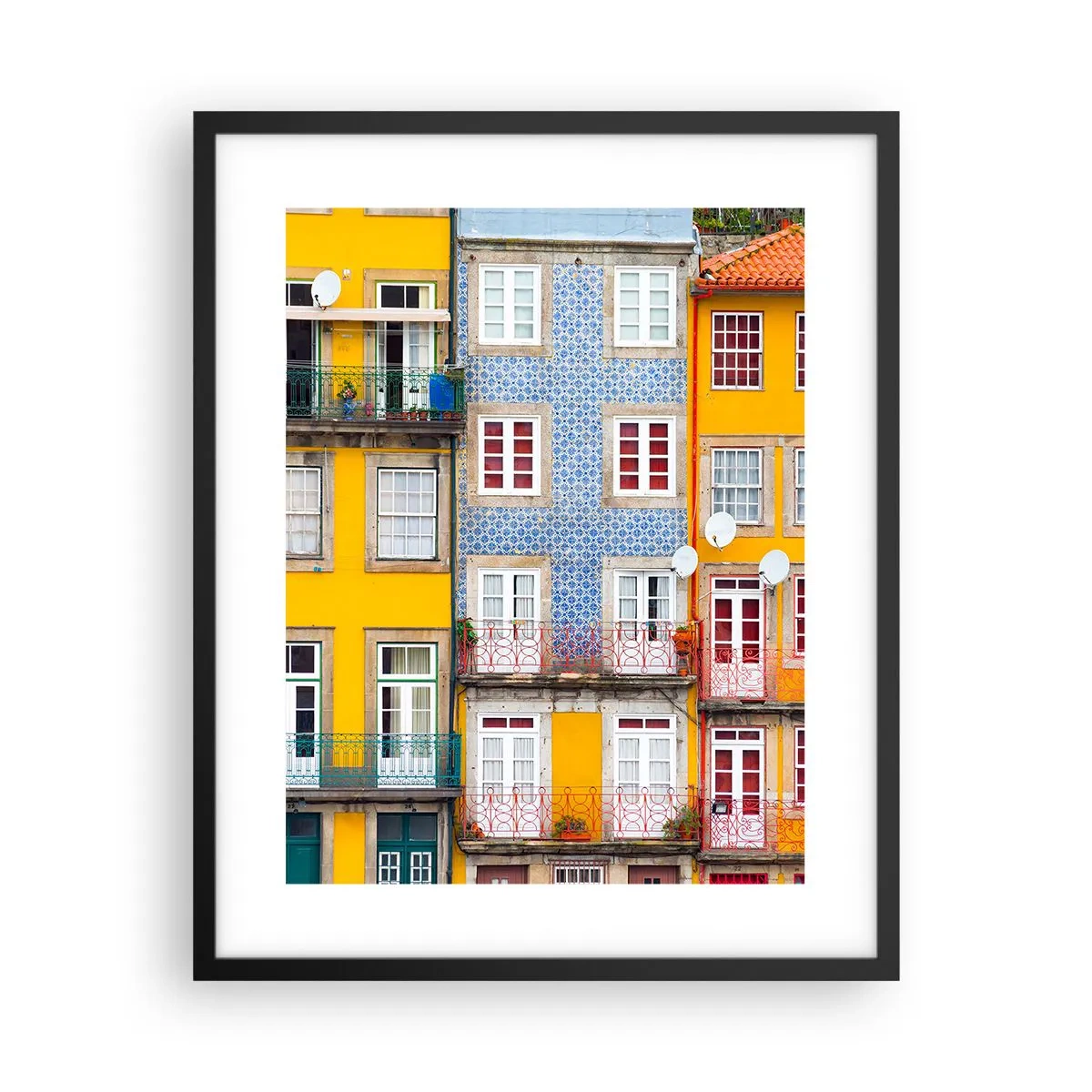 Poster in einem schwarzem Rahmen - Farben der Altstadt - 40x50 cm