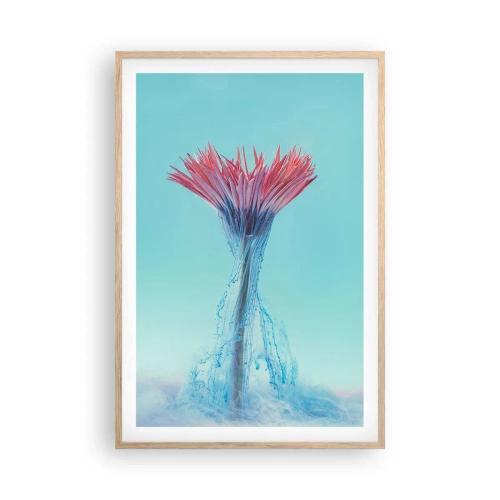 Poster in einem Rahmen aus heller Eiche - In einer belebenden Umarmung - 61x91 cm