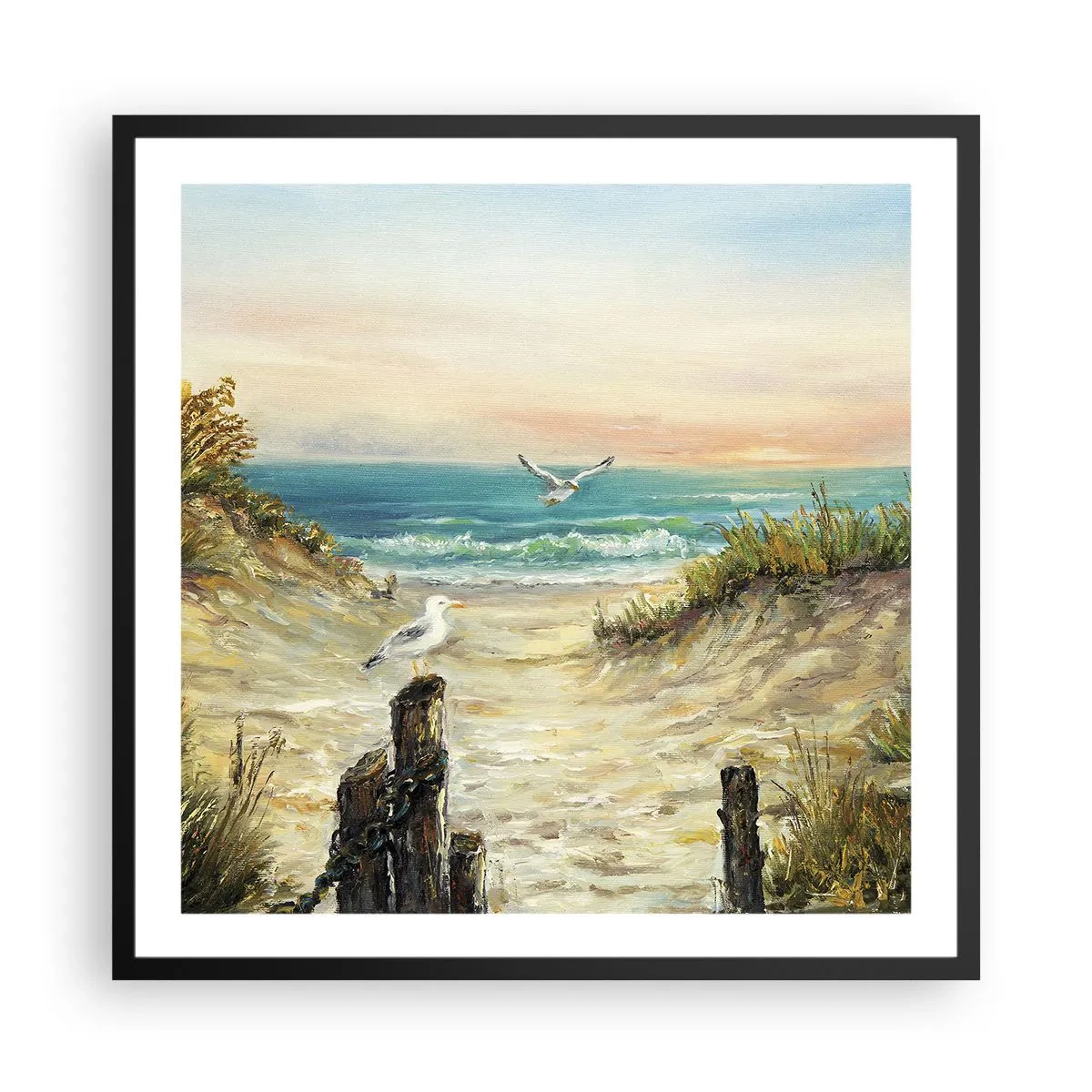 Poster in einem schwarzem Rahmen - Windlose Abgeschiedenheit - 60x60 cm