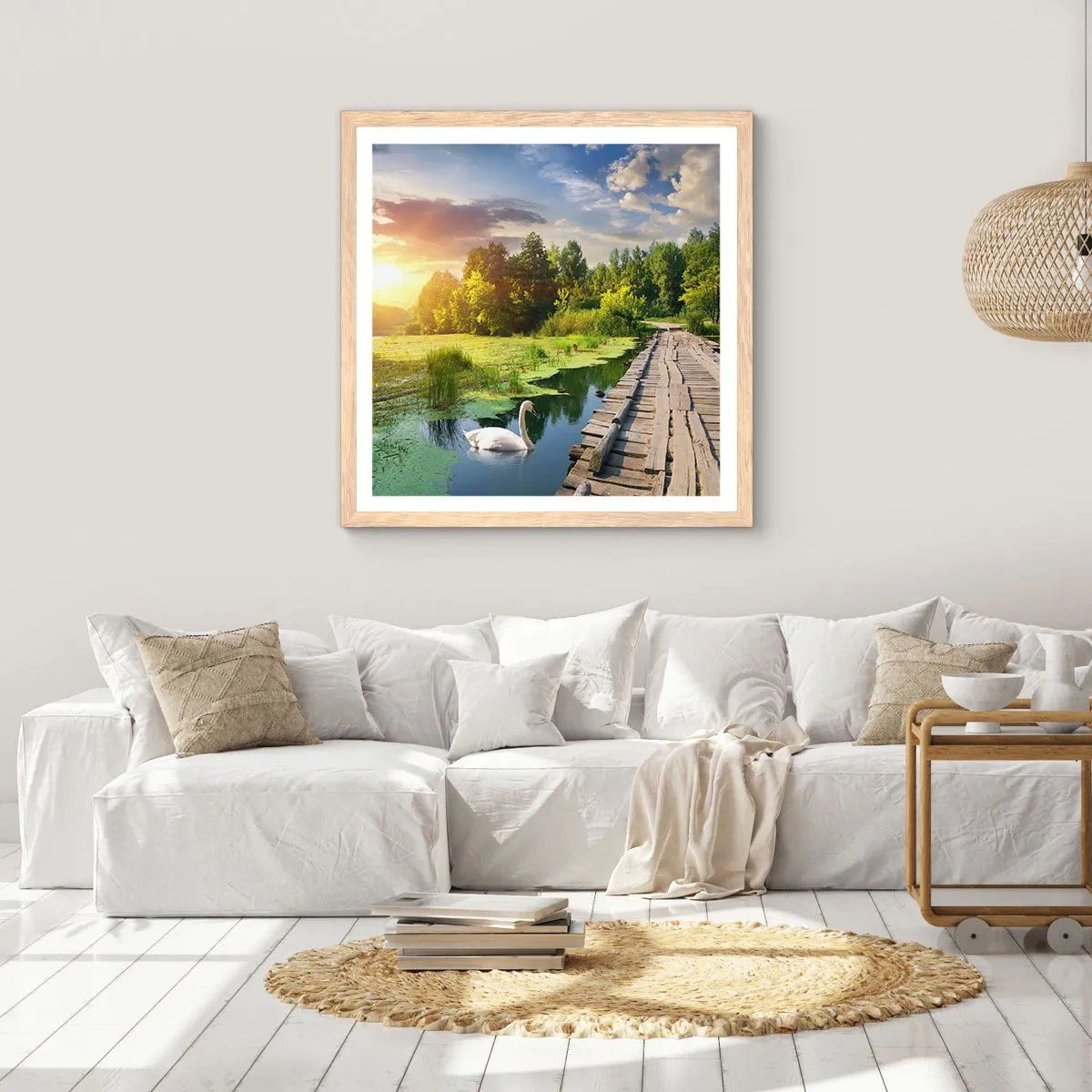 Poster in einem Rahmen aus heller Eiche - Sommer, Sommer überall - 30x30 cm