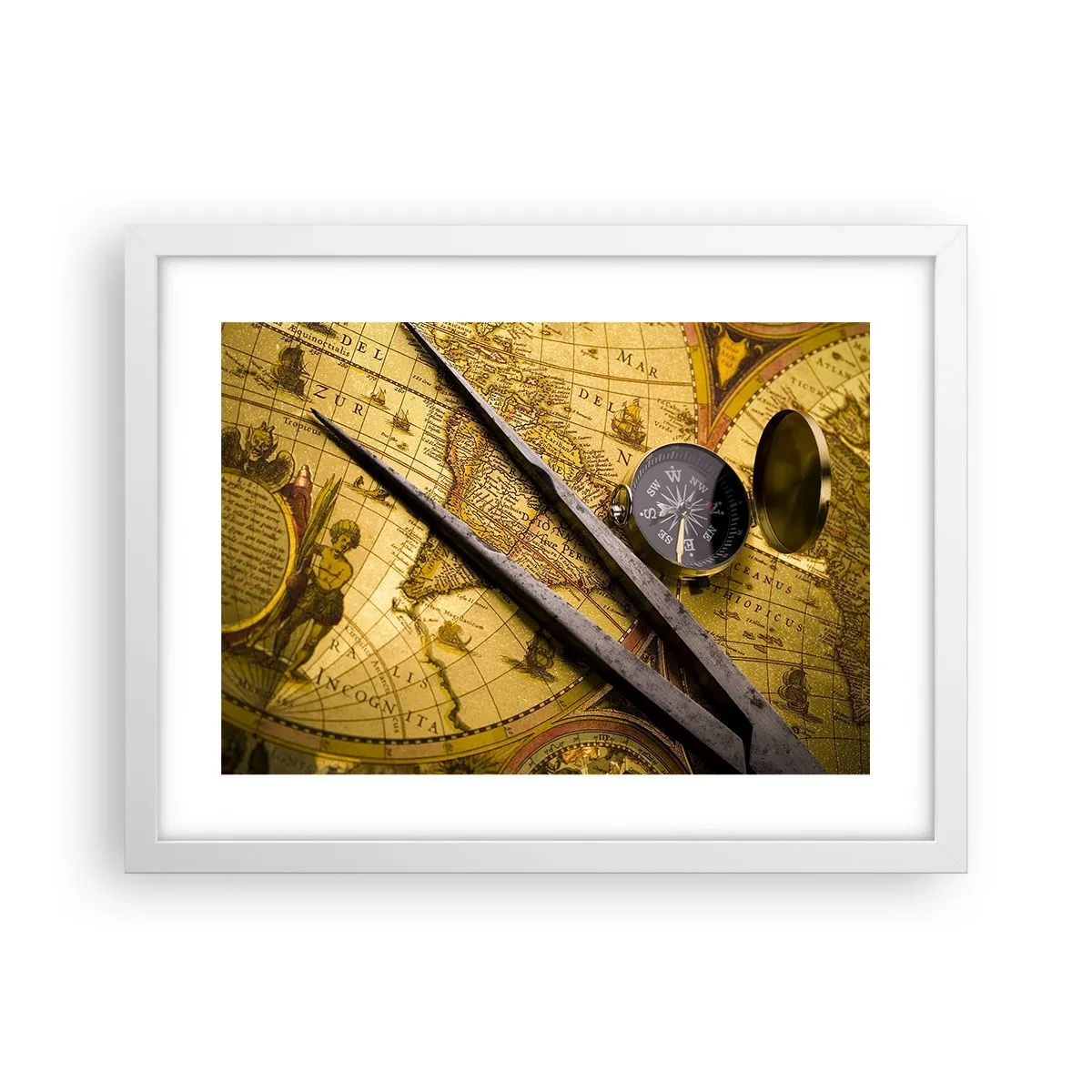 Poster in einem weißen Rahmen - Wo sind diese Schätze? - 40x30 cm
