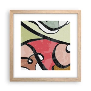 Poster in einem Rahmen aus heller Eiche - Pirouetten unter Farben - 30x30 cm