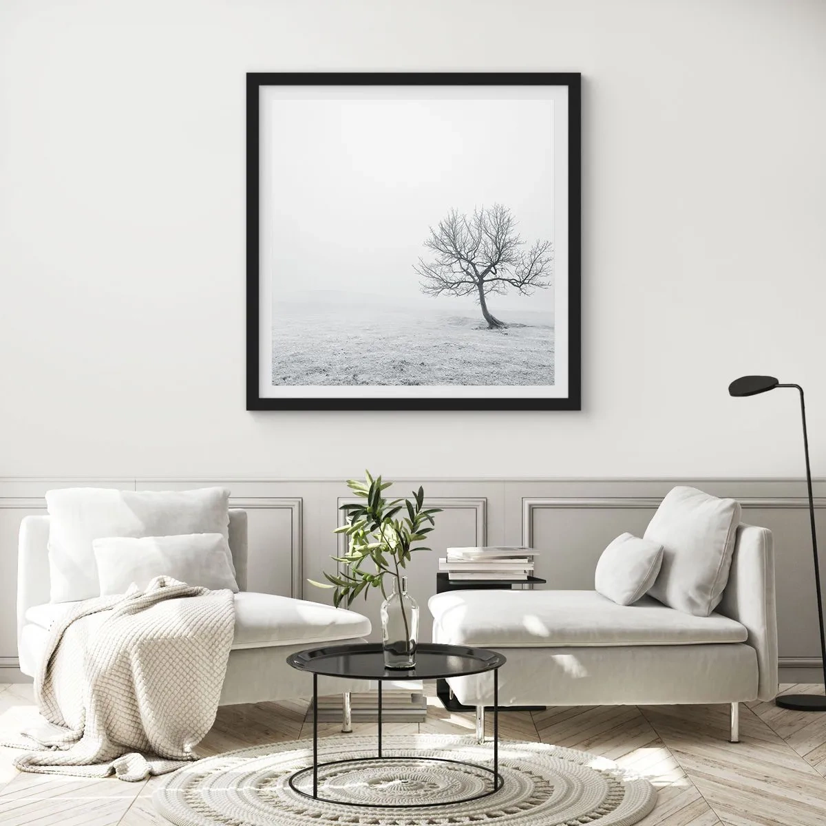 Poster in einem schwarzem Rahmen - Gegen das Nichts - 60x60 cm