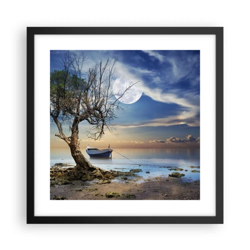 Poster in einem schwarzem Rahmen - Ist das das Ende oder der Anfang? - 40x40 cm