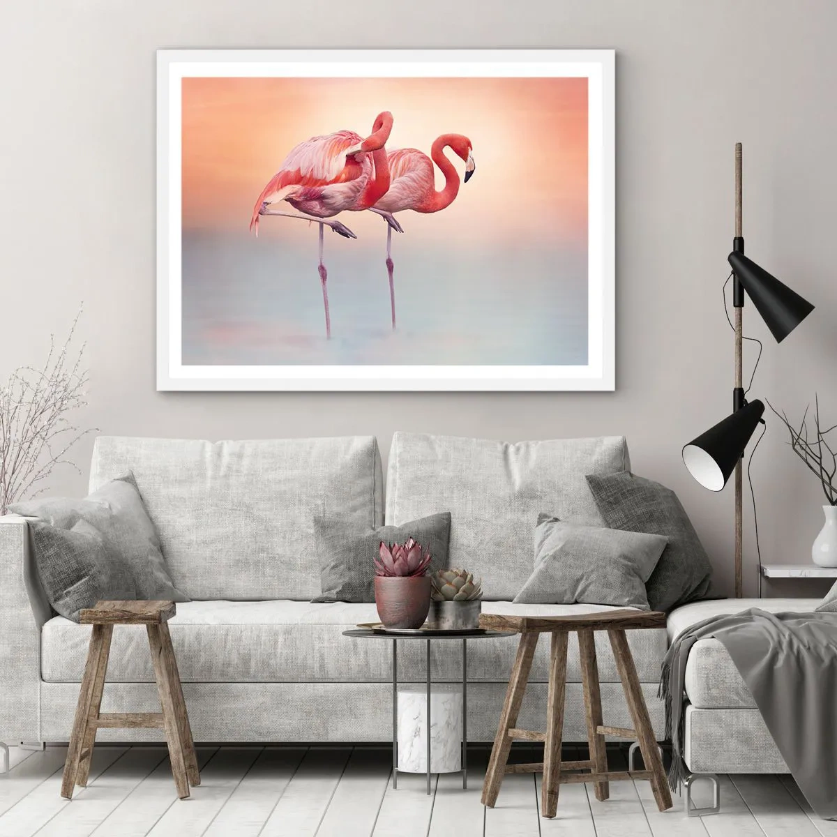 Poster in einem weißen Rahmen - Die Farbe der untergehenden Sonne - 40x30 cm