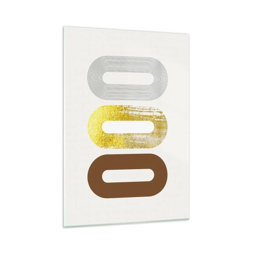 Glasbild - Bild auf glas - Moderne geometrische Grafiken in Gold und Bronze - 50x70cm - Oooh! - Moderne Wanddekoration für Wohnzimmer und Schlafzimmer ARTTOR