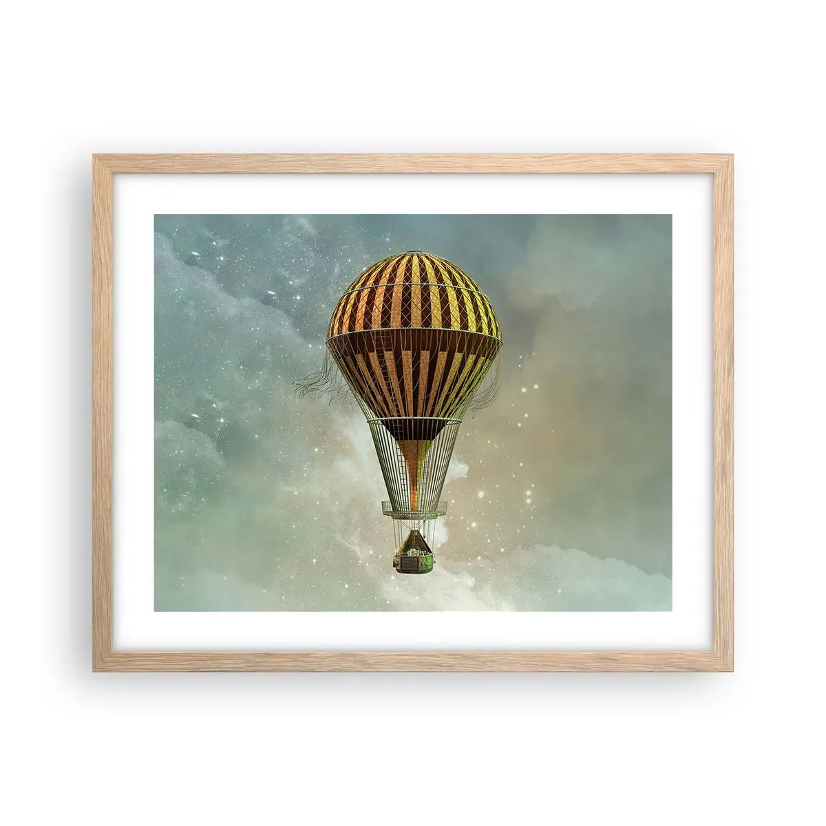 Poster in einem Rahmen aus heller Eiche - Pionierflüge - 50x40 cm