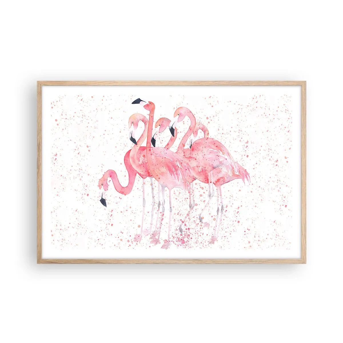 Poster in einem Rahmen aus heller Eiche - Rosa Ensemble - 91x61 cm