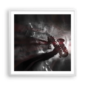 Poster in einem weißen Rahmen - In den Dämpfen des Jazz - 60x60 cm