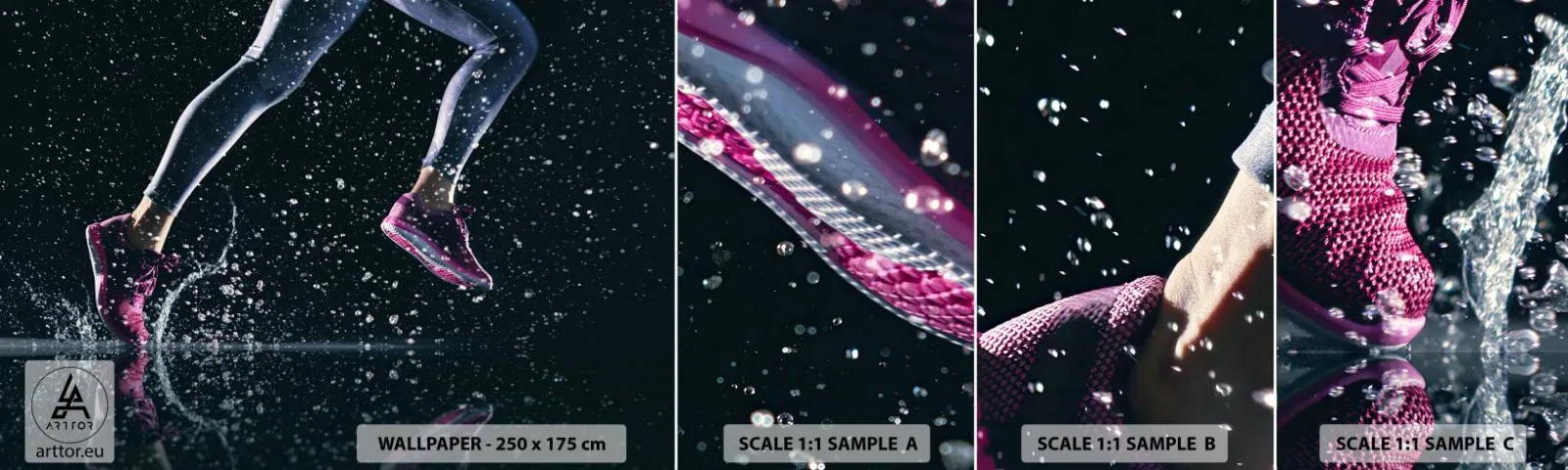 Fototapetenmuster Standard Eco - Wie viel Kraft in den Beinen - Sport, Joggen, Läuft - 100x30 cm