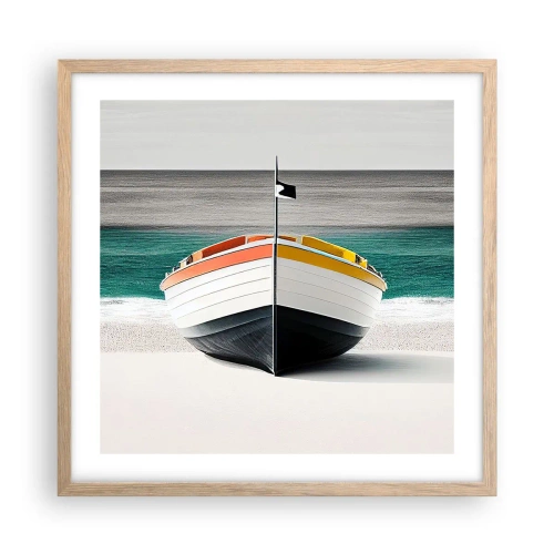 Poster in einem Rahmen aus heller Eiche - An seinem Platz - 50x50 cm