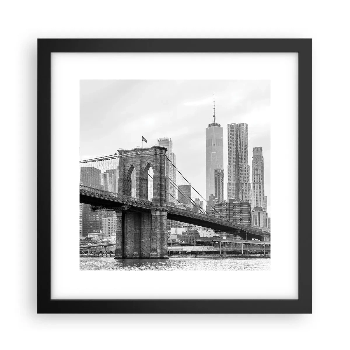 Poster in einem schwarzem Rahmen - New Yorker Atmosphäre - 30x30 cm