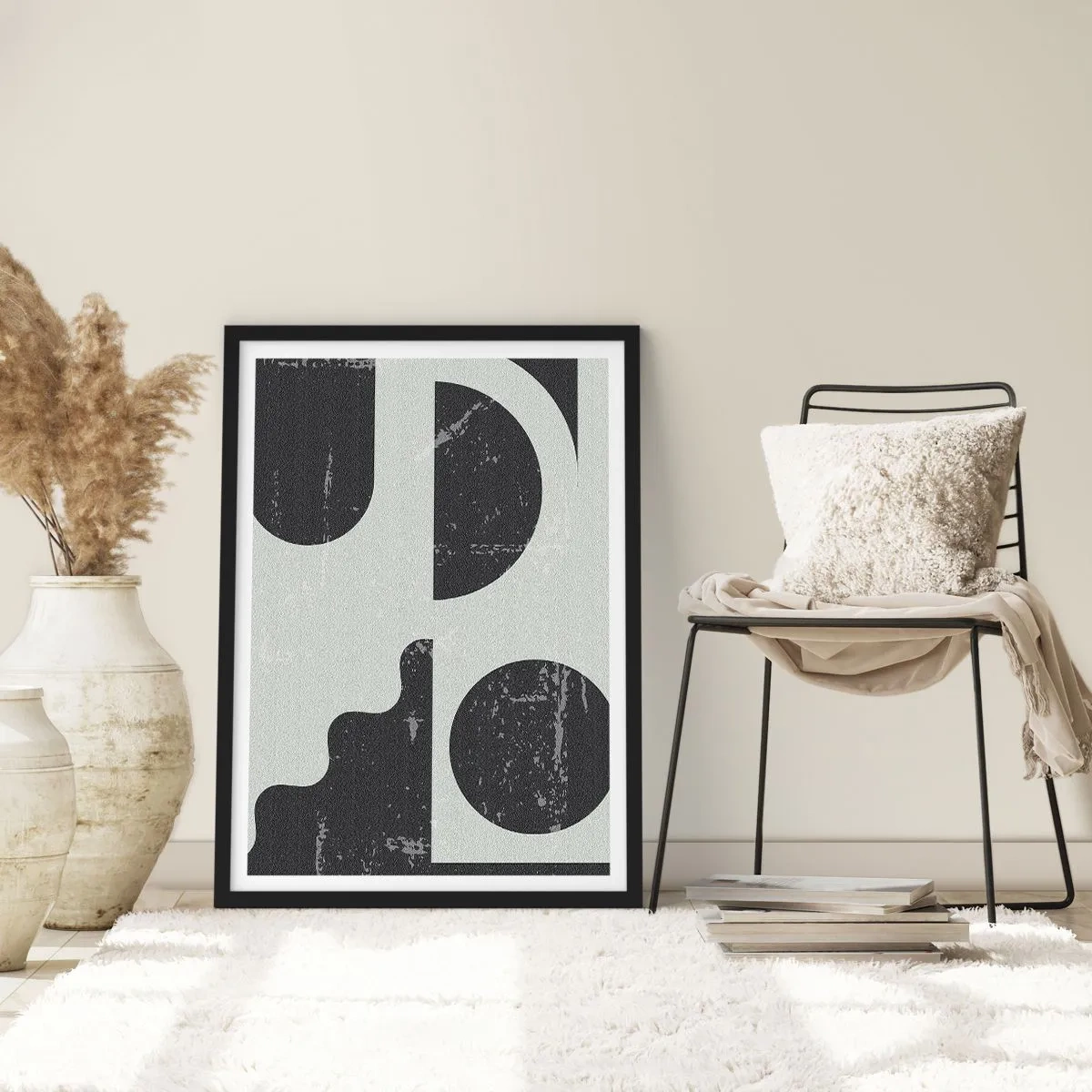 Poster in einem schwarzem Rahmen - Komposition oben und unten - 30x40 cm