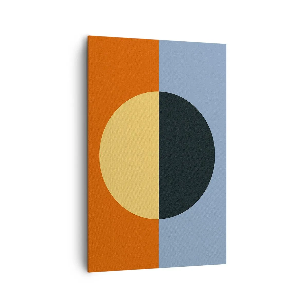 Bild auf Leinwand - Leinwandbild - Geometrische Abstraktion mit kontrastierenden Farben - 80x120cm - Eine Komposition aus Wärme und Kühle - Moderne Wanddekoration für Wohnzimmer und Schlafzimmer ARTTOR