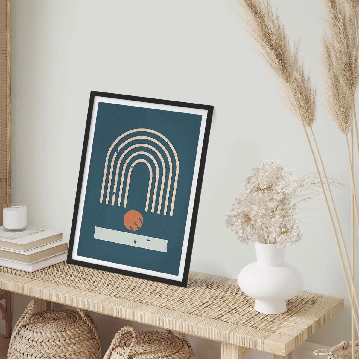 Poster in einem schwarzem Rahmen - Geometrie auf dem Granatapfel - 40x50 cm