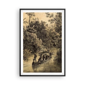 Poster in einem schwarzem Rahmen - Expedition zur Quelle - 61x91 cm