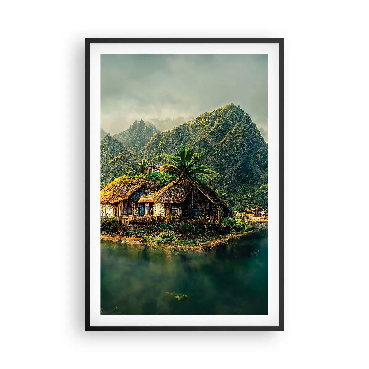 Poster in einem schwarzem Rahmen - Tropisches Paradies - 61x91 cm