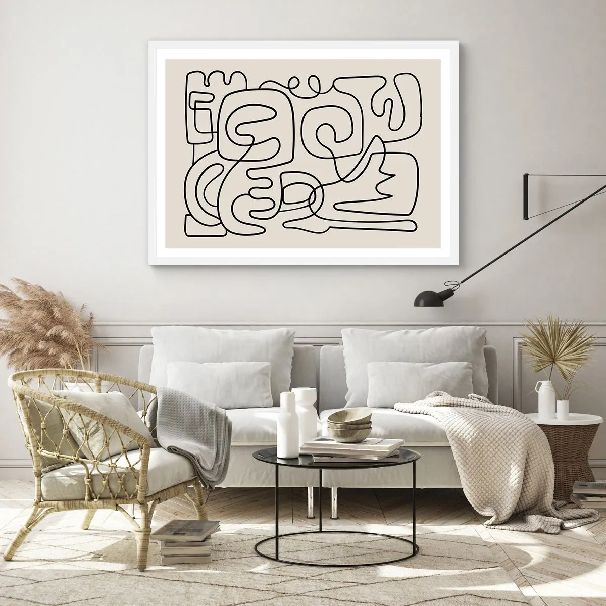 Poster in einem weißen Rahmen - Folge der Spur - 91x61 cm