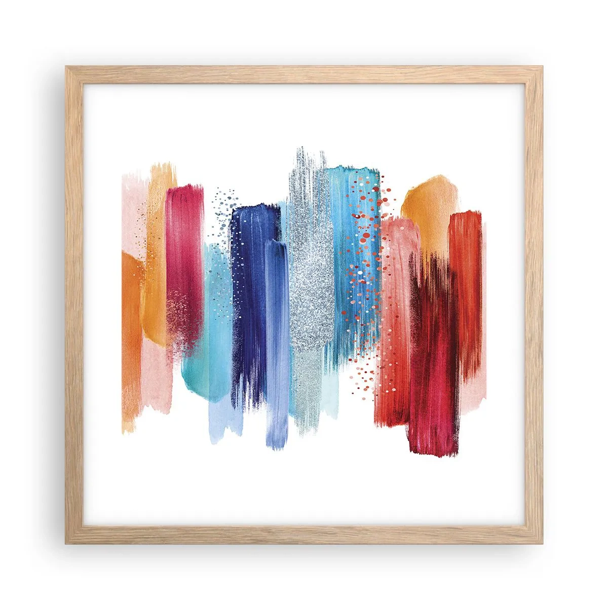 Poster in einem Rahmen aus heller Eiche - Auf und ab - 40x40 cm