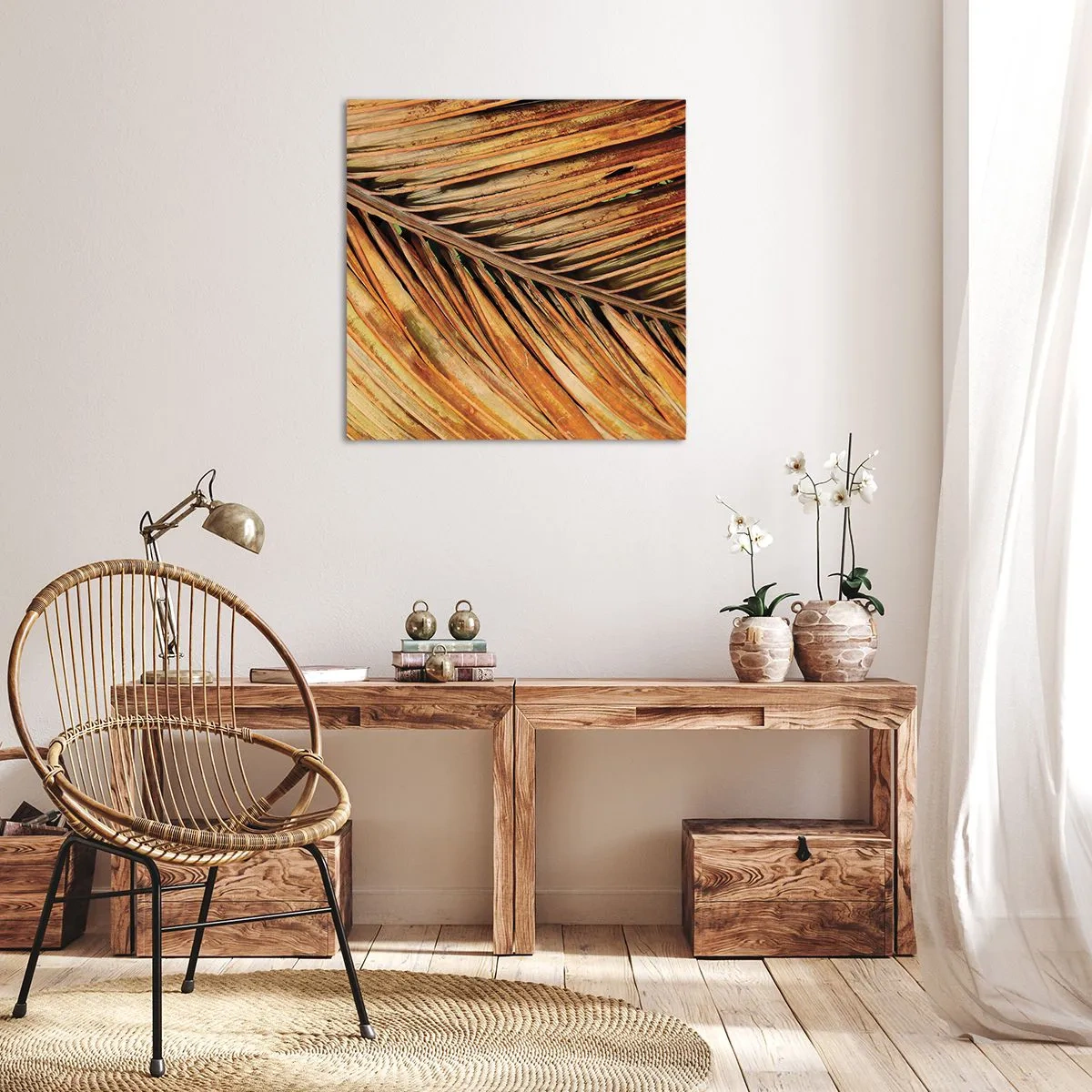 Bild auf Leinwand - Leinwandbild - Kokosnuss-Gold - 40x40 cm