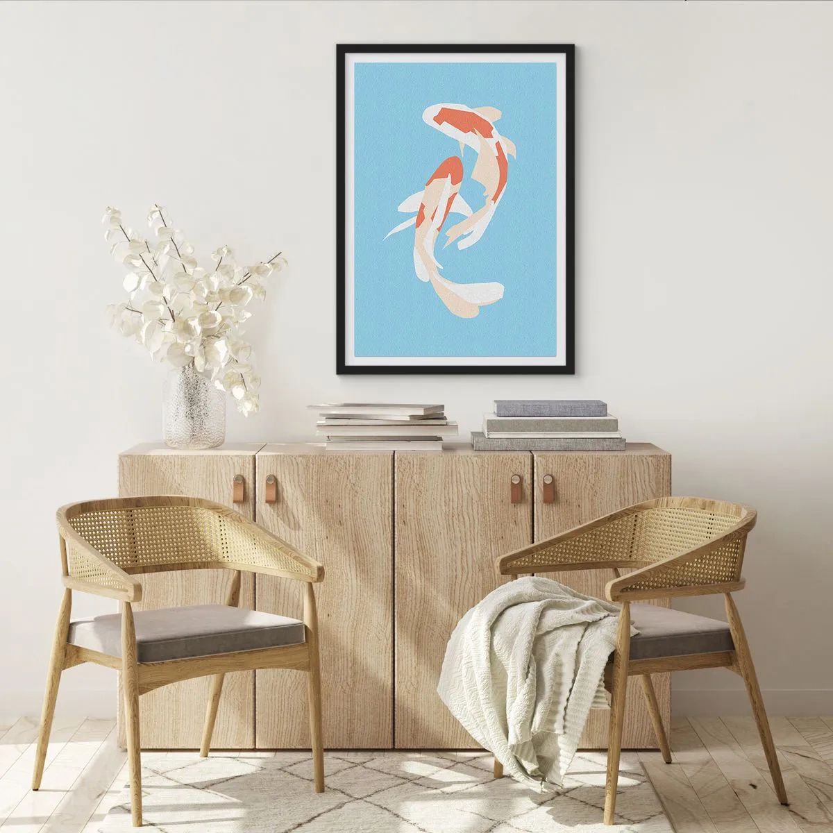 Poster in einem schwarzem Rahmen - Spontanes Synchronschwimmen - 30x40 cm