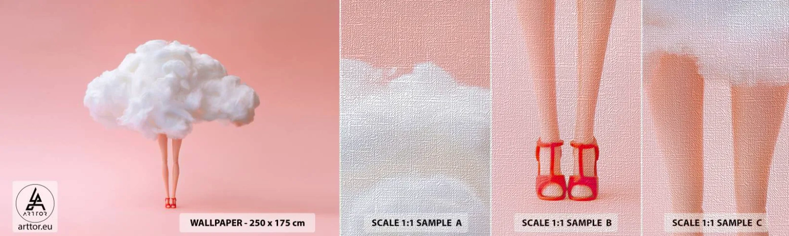 Fototapeten Muster Premium Canvas - Süßes Versprechen - Abstraktion, Frau, Frauenbeine - 100x30 cm