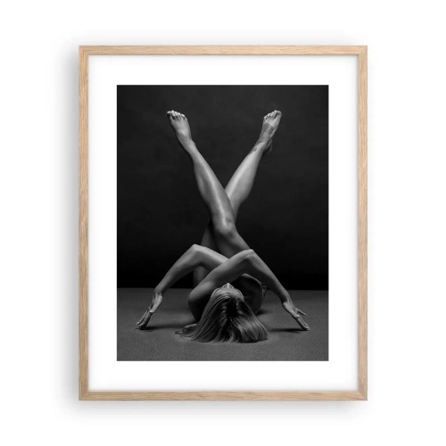 Poster in einem Rahmen aus heller Eiche - Die Geometrie der Nacktheit - 40x50 cm