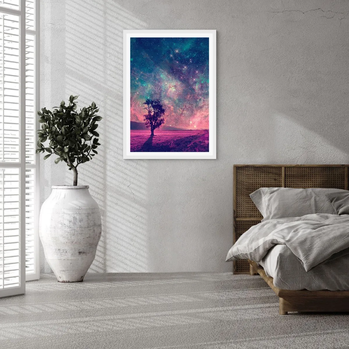 Poster in einem weißen Rahmen - Unter dem magischen Himmel - 61x91 cm