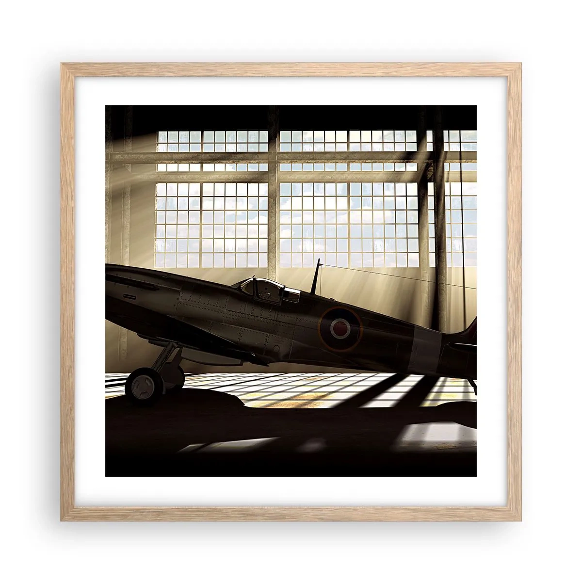 Poster in einem Rahmen aus heller Eiche - Die Ruhe eines Kriegers - 50x50 cm