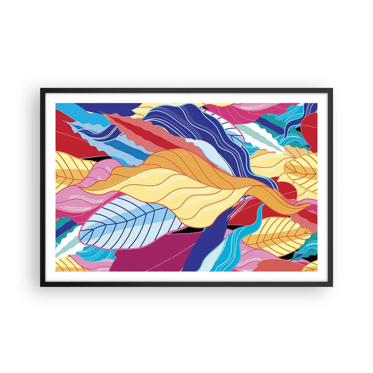 Poster in einem schwarzem Rahmen - Buntes Durcheinander - 91x61 cm