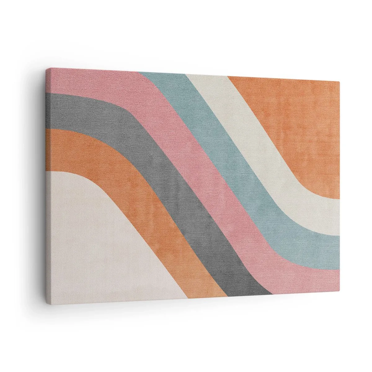 Bild auf Leinwand - Leinwandbild - Bunte Retro-Streifen - 70x50cm - Diagonale Komposition – Bewegung - Moderne Wanddekoration für Wohnzimmer und Schlafzimmer ARTTOR