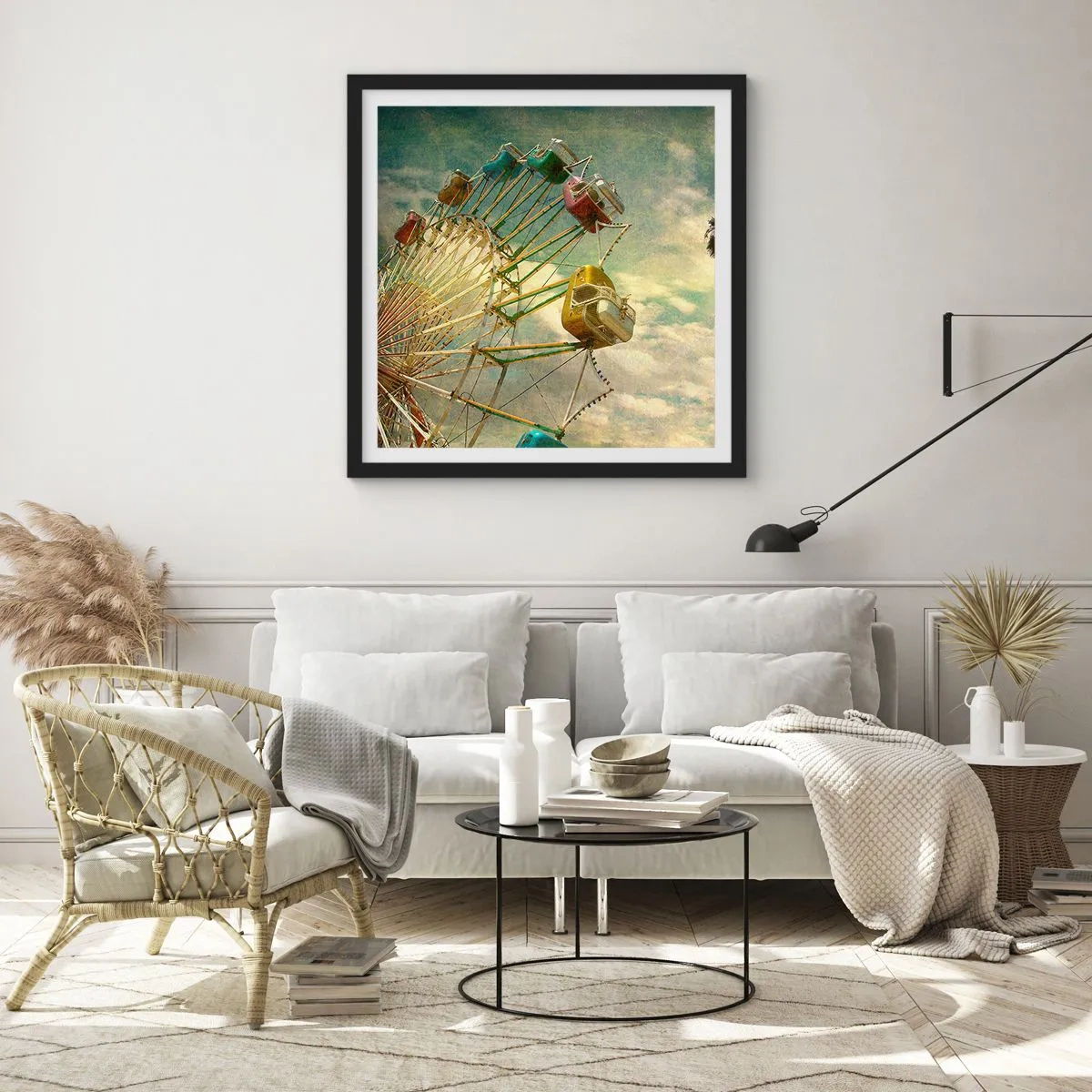 Poster in einem schwarzem Rahmen - Es wird Spaß geben ... - 40x40 cm