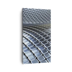 Bild auf Leinwand - Leinwandbild - Metallische silberne Welle - 45x80 cm