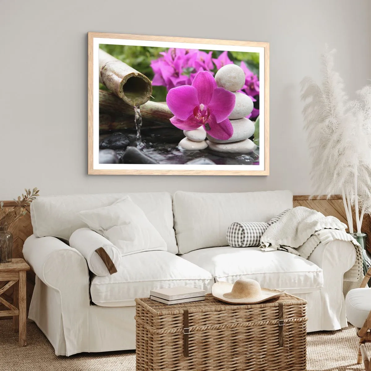 Poster in einem Rahmen aus heller Eiche - Du ruhst dich schon aus - 91x61 cm