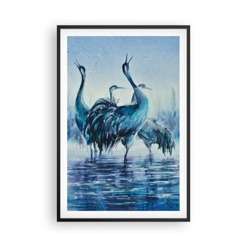 Poster in einem schwarzem Rahmen - Morgentliches Treffen - 61x91 cm