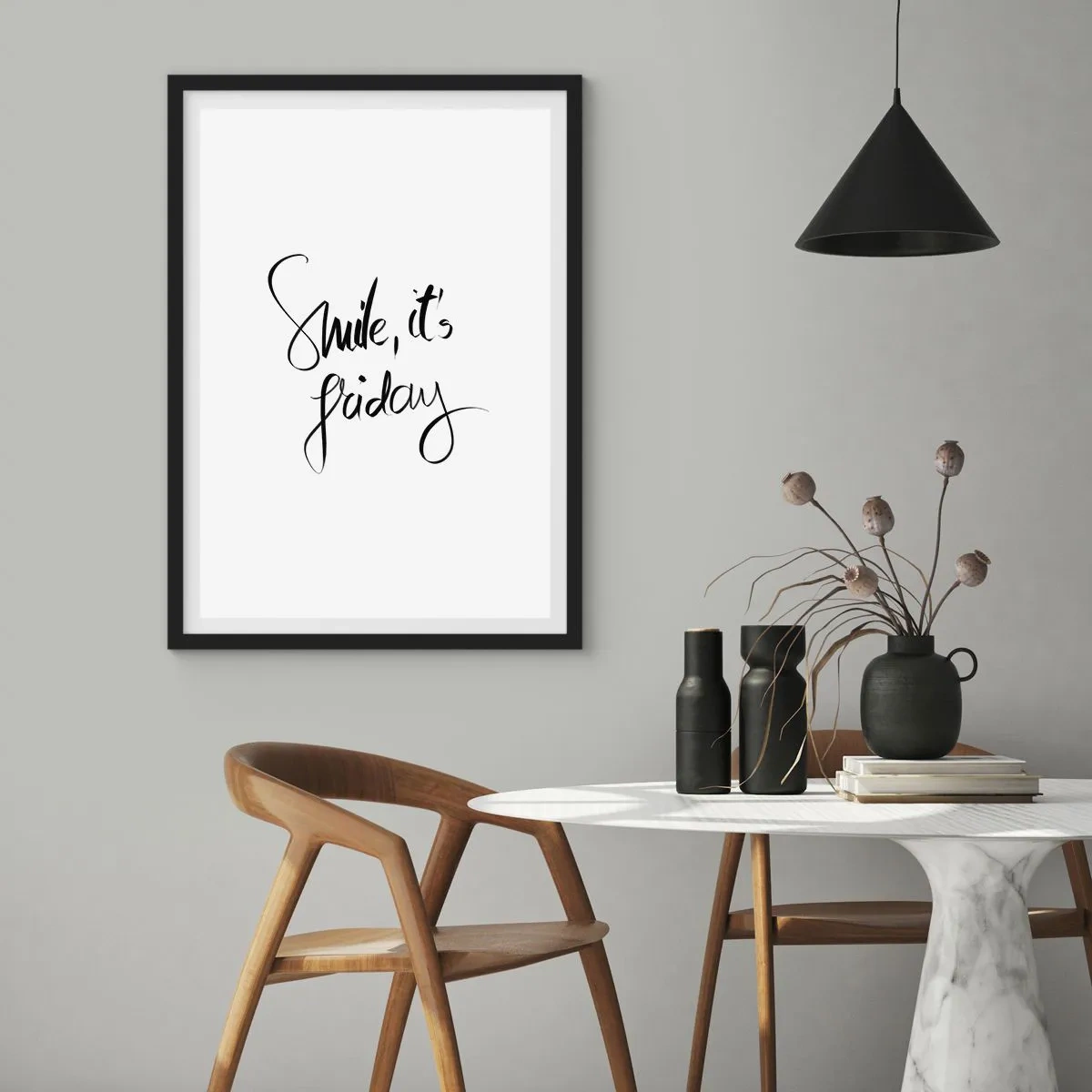 Poster in einem schwarzem Rahmen - Echte Freude - 40x50 cm