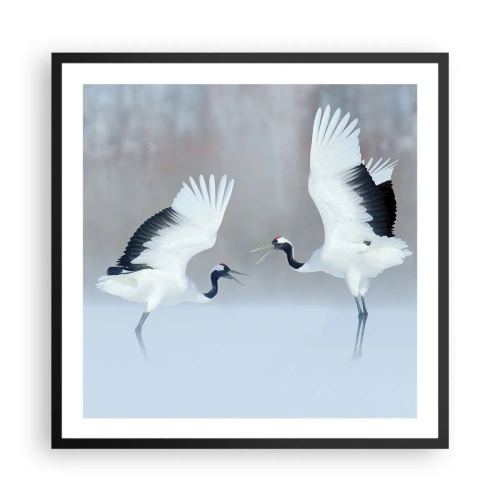 Poster in einem schwarzem Rahmen - Tanz im Nebel - 60x60 cm