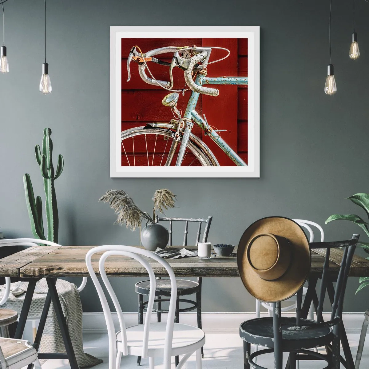 Poster in einem weißen Rahmen - Geschaffen um zu siegen - 40x40 cm