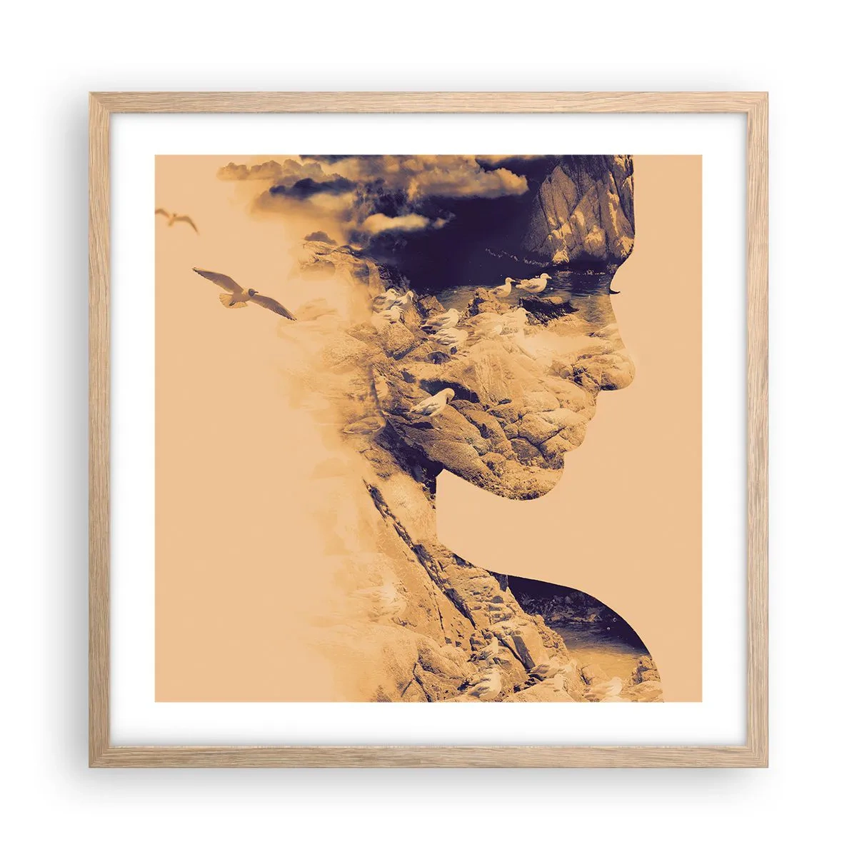 Poster in einem Rahmen aus heller Eiche - Von Natur aus schön - 50x50 cm